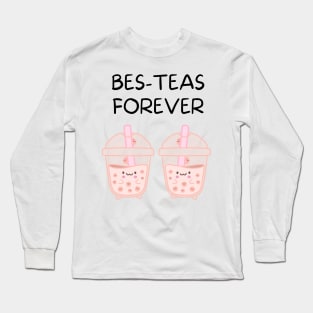 Cute Bes-Teas Forever Platonic Besties Happy International Friendship Day Long Sleeve T-Shirt